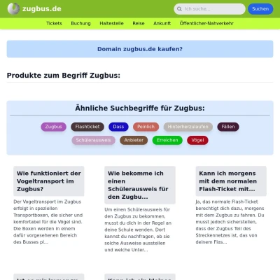 Screenshot zugbus.de