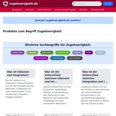 Screenshot zugehoerigkeit.de