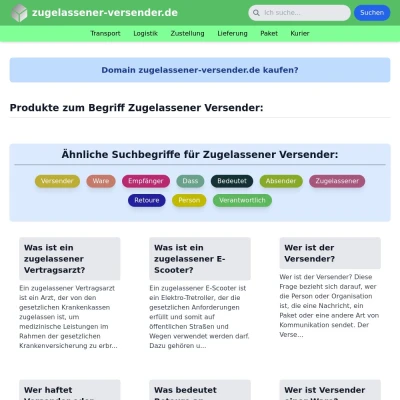 Screenshot zugelassener-versender.de