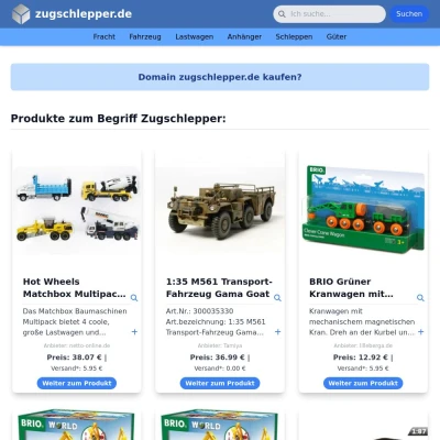 Screenshot zugschlepper.de