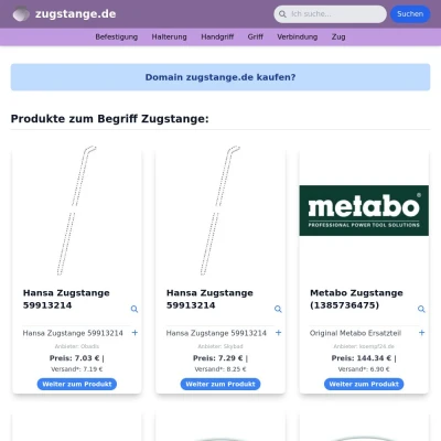 Screenshot zugstange.de
