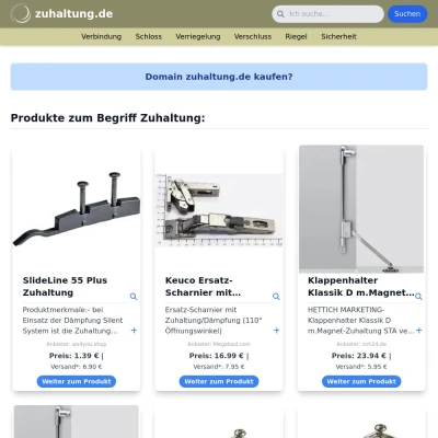 Screenshot zuhaltung.de