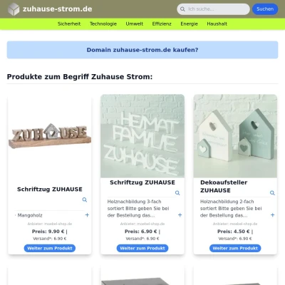 Screenshot zuhause-strom.de