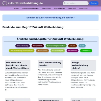 Screenshot zukunft-weiterbildung.de