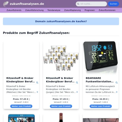 Screenshot zukunftsanalysen.de