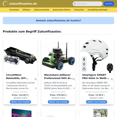 Screenshot zukunftsautos.de
