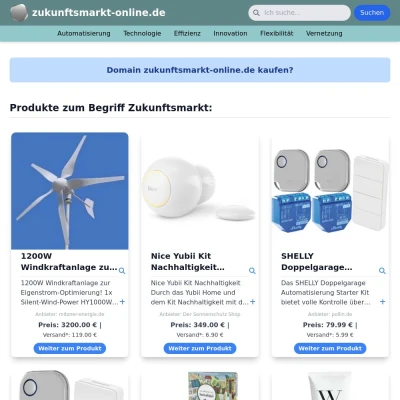 Screenshot zukunftsmarkt-online.de