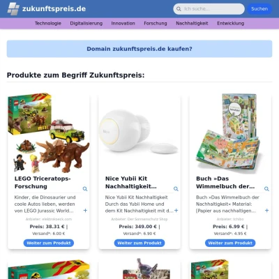 Screenshot zukunftspreis.de