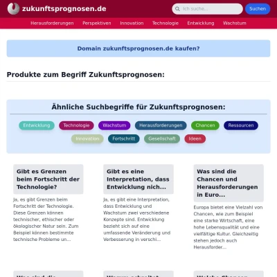 Screenshot zukunftsprognosen.de