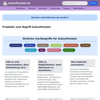 Screenshot zukunftsziele.de