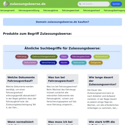 Screenshot zulassungsboerse.de