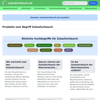 Screenshot zulaufschlauch.de