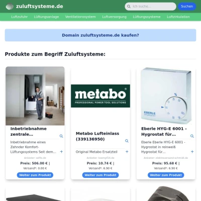 Screenshot zuluftsysteme.de