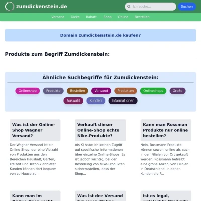 Screenshot zumdickenstein.de