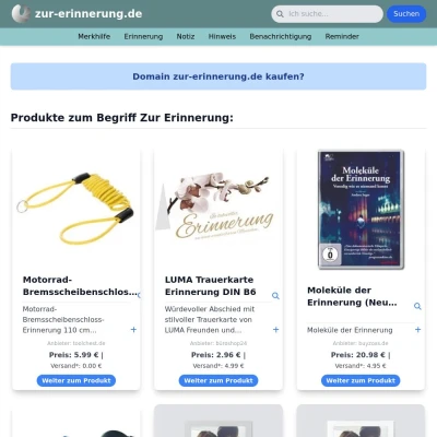 Screenshot zur-erinnerung.de