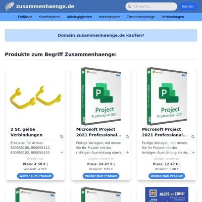 Screenshot zusammenhaenge.de