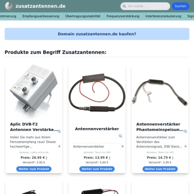 Screenshot zusatzantennen.de