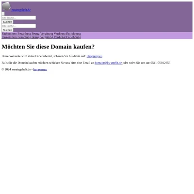 Screenshot zusatzgehalt.de