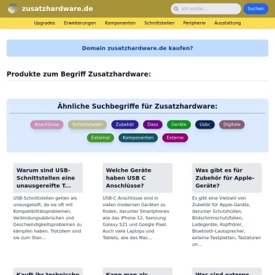 Screenshot zusatzhardware.de