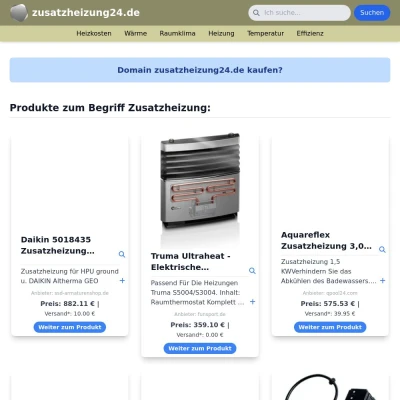 Screenshot zusatzheizung24.de