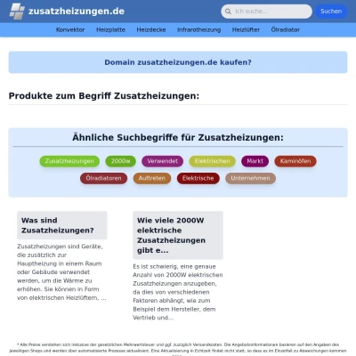 Screenshot zusatzheizungen.de