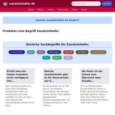 Screenshot zusatzinhalte.de