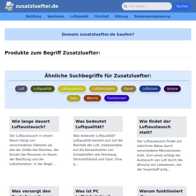 Screenshot zusatzluefter.de