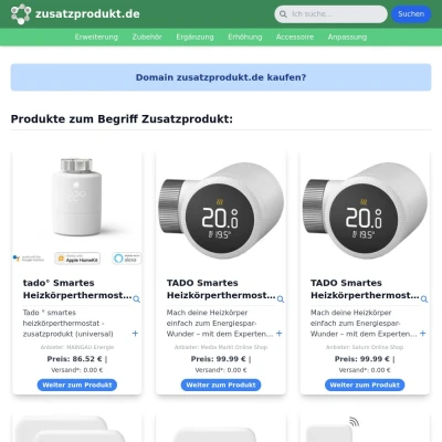 Screenshot zusatzprodukt.de