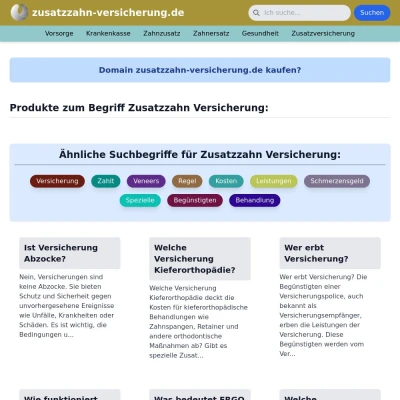 Screenshot zusatzzahn-versicherung.de