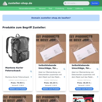 Screenshot zusteller-shop.de