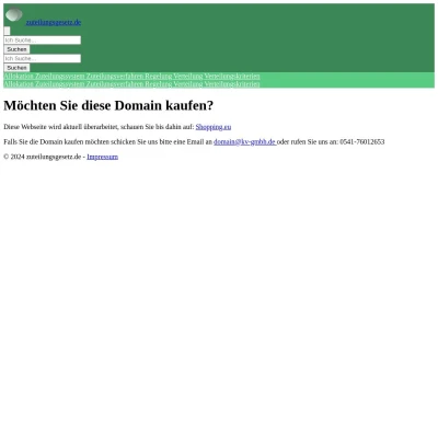 Screenshot zuteilungsgesetz.de