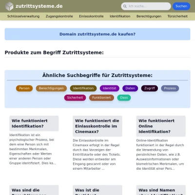 Screenshot zutrittsysteme.de