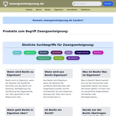 Screenshot zwangsenteignung.de