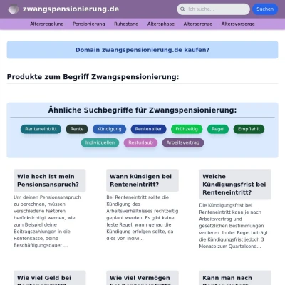 Screenshot zwangspensionierung.de