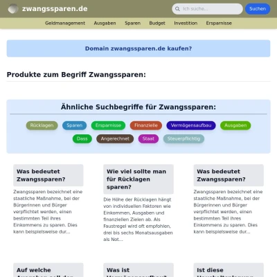 Screenshot zwangssparen.de