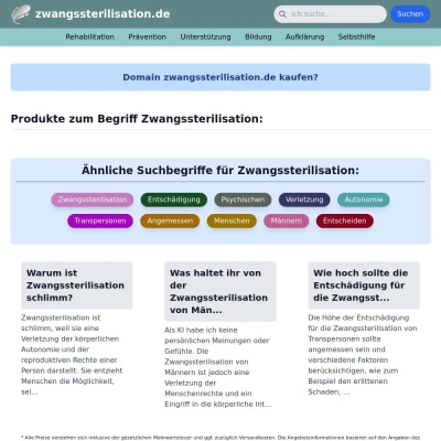 Screenshot zwangssterilisation.de