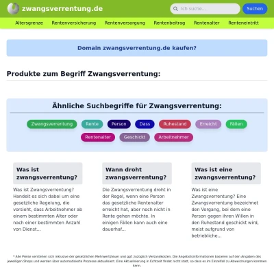 Screenshot zwangsverrentung.de