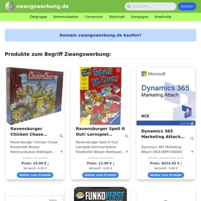 Screenshot zwangswerbung.de