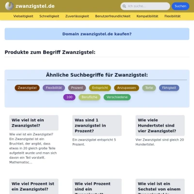 Screenshot zwanzigstel.de