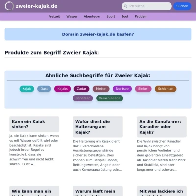 Screenshot zweier-kajak.de