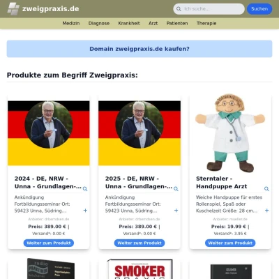 Screenshot zweigpraxis.de