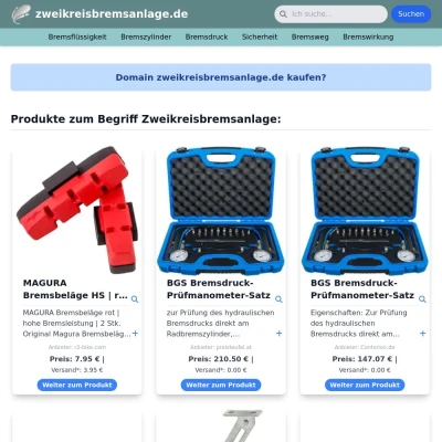 Screenshot zweikreisbremsanlage.de