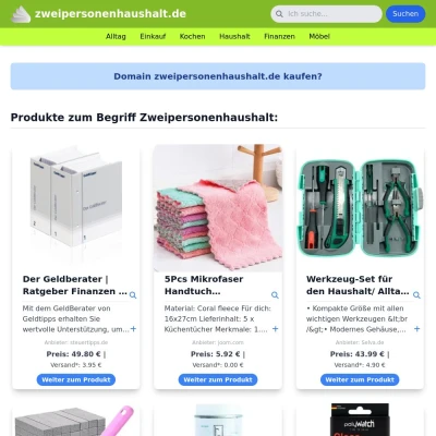 Screenshot zweipersonenhaushalt.de