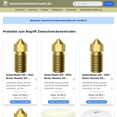 Screenshot zweischneckenextruder.de