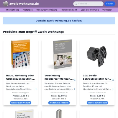 Screenshot zweit-wohnung.de