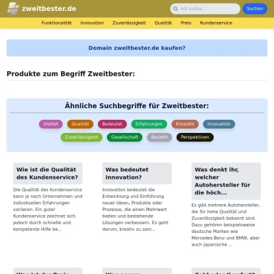 Screenshot zweitbester.de