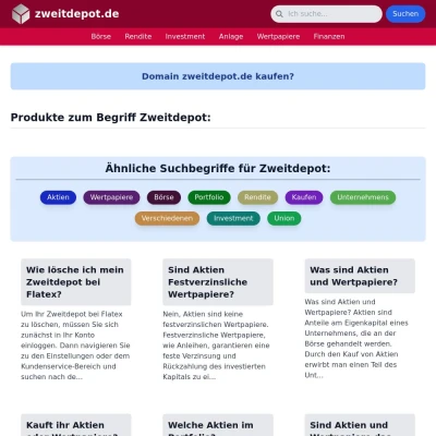 Screenshot zweitdepot.de