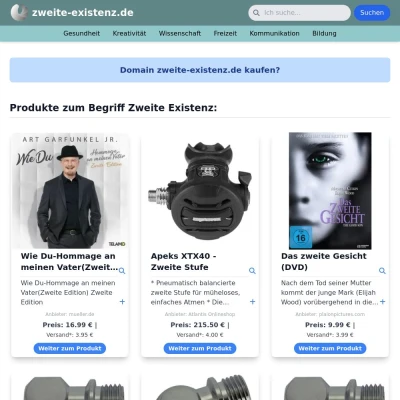 Screenshot zweite-existenz.de