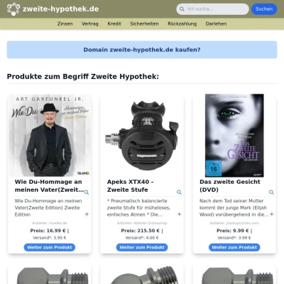 Screenshot zweite-hypothek.de