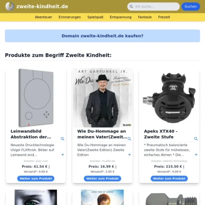 Screenshot zweite-kindheit.de